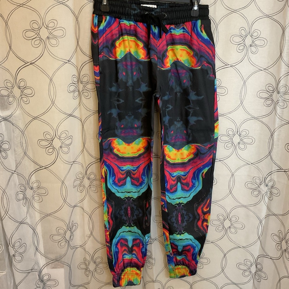 NWT‎ Mens Psychedelic-Joggers By Fresh Prints-size Small-Front-Back Pocket
